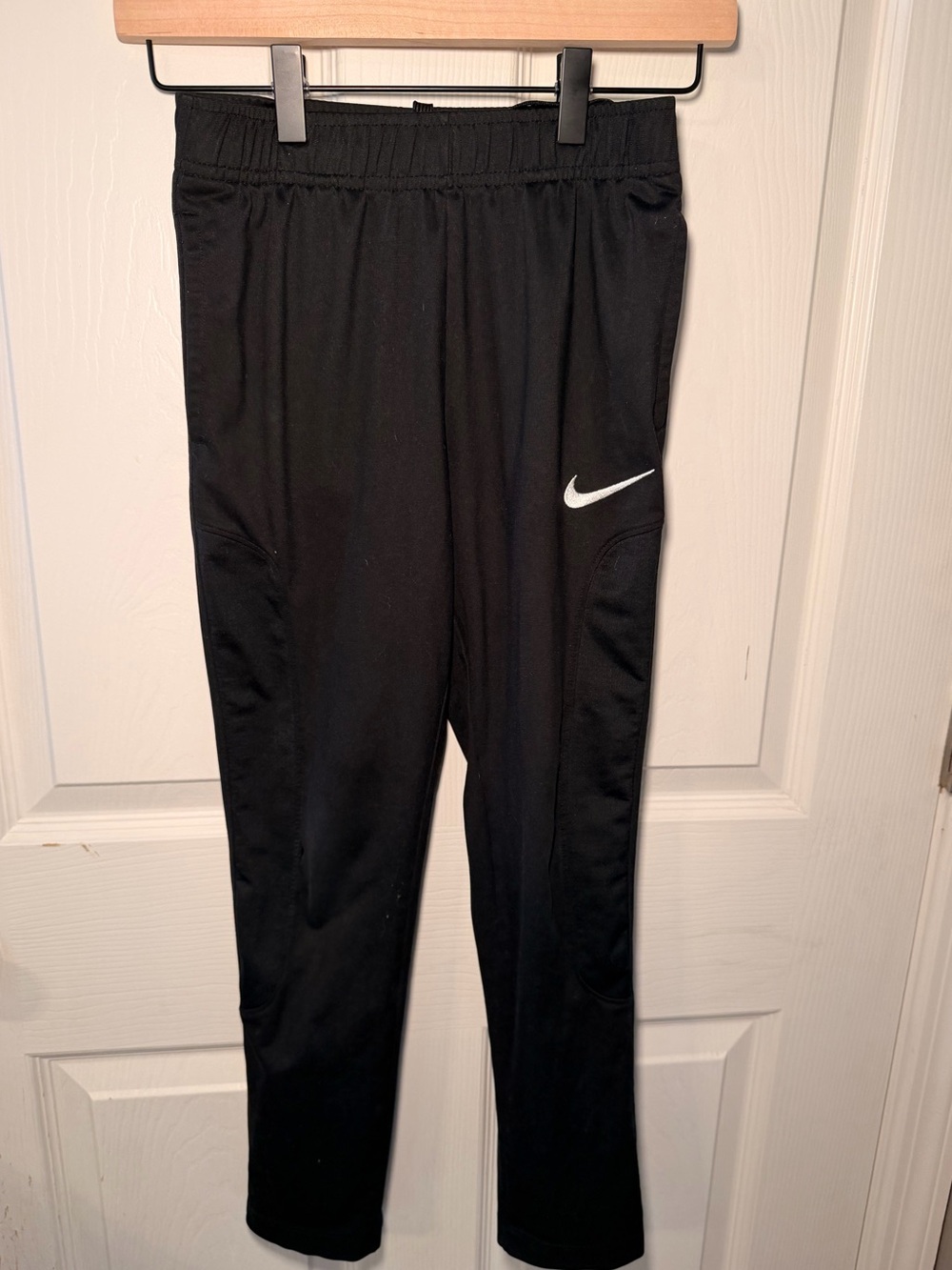 Nike Kids' Black Athletic Joggers with White Swoosh
